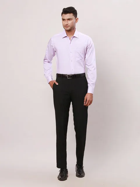 Raymond Men Purple Solid Contemporary Fit Cotton Wrinkle Free Formal Shirt