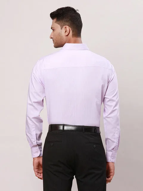 Raymond Men Purple Solid Contemporary Fit Cotton Wrinkle Free Formal Shirt