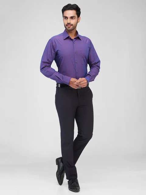 Raymond Men Purple Solid Slim Fit Cotton Formal Shirts