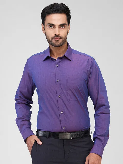 Raymond Men Purple Solid Slim Fit Cotton Formal Shirts