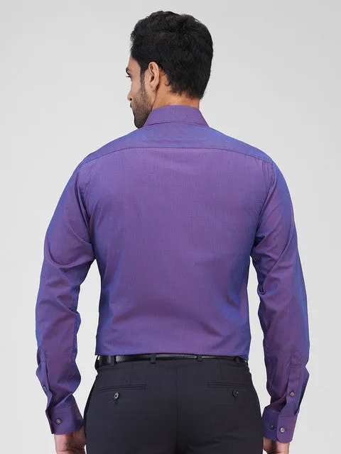 Raymond Men Purple Solid Slim Fit Cotton Formal Shirts