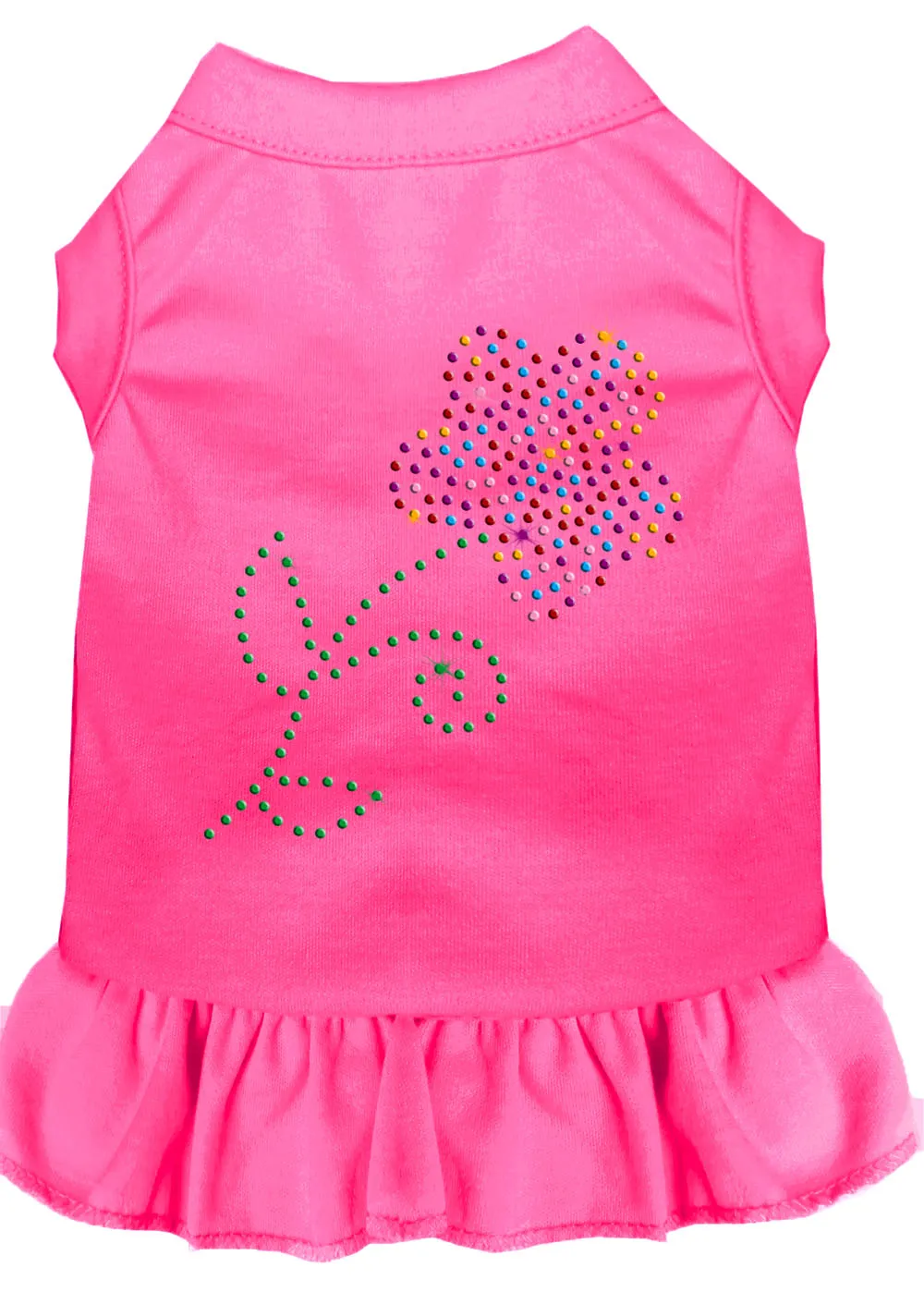 Rhinestone Multi Flower Dress Bright Pink 4x