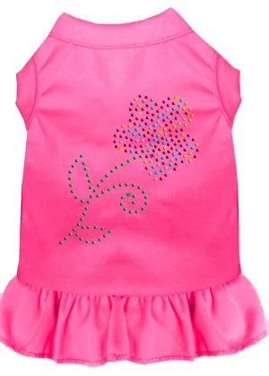 Rhinestone Multi Flower Dress Bright Pink 4x