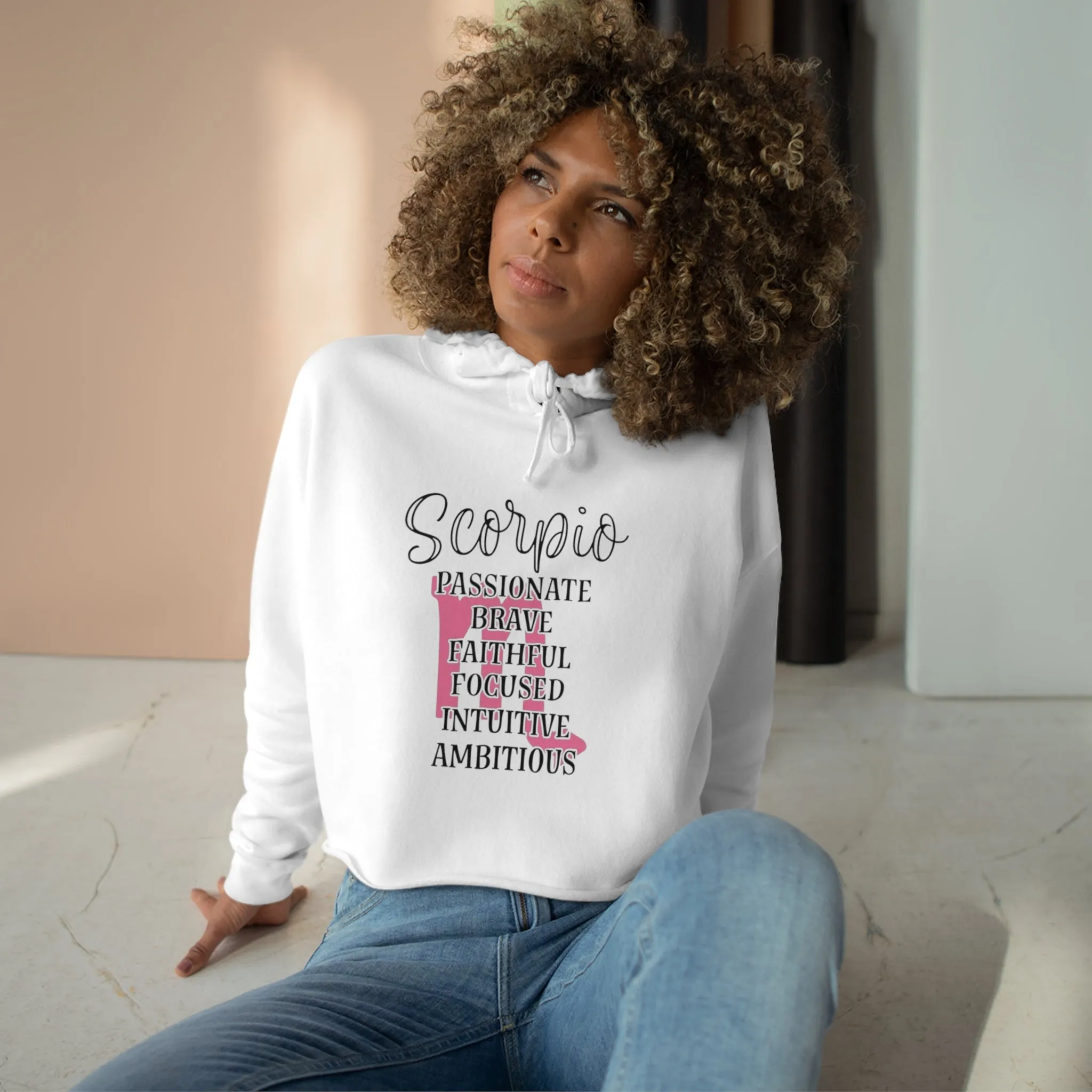 Scorpio Zodiac Character Crop Hoodie