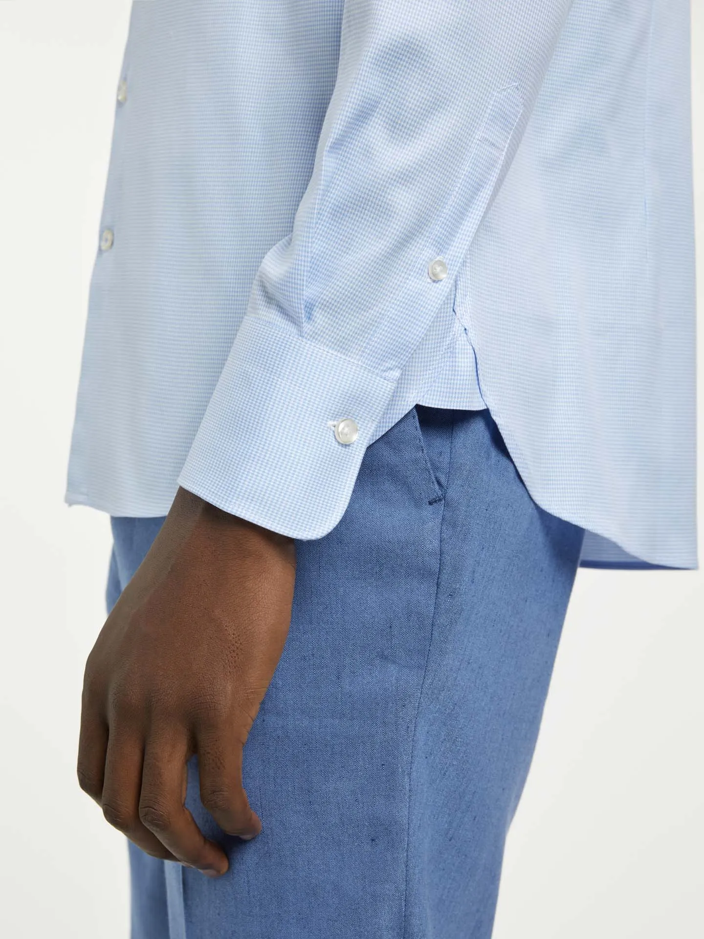 Slim Fit Business pied-poule Formal Shirt