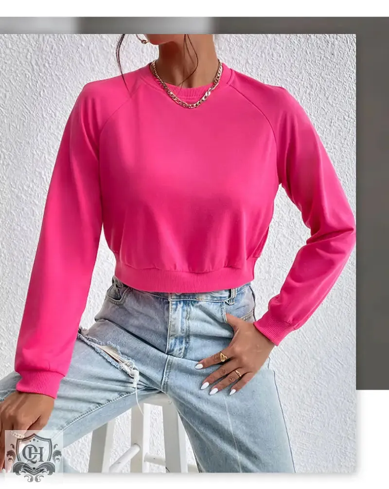 Solid Colour Round Neck Sweater