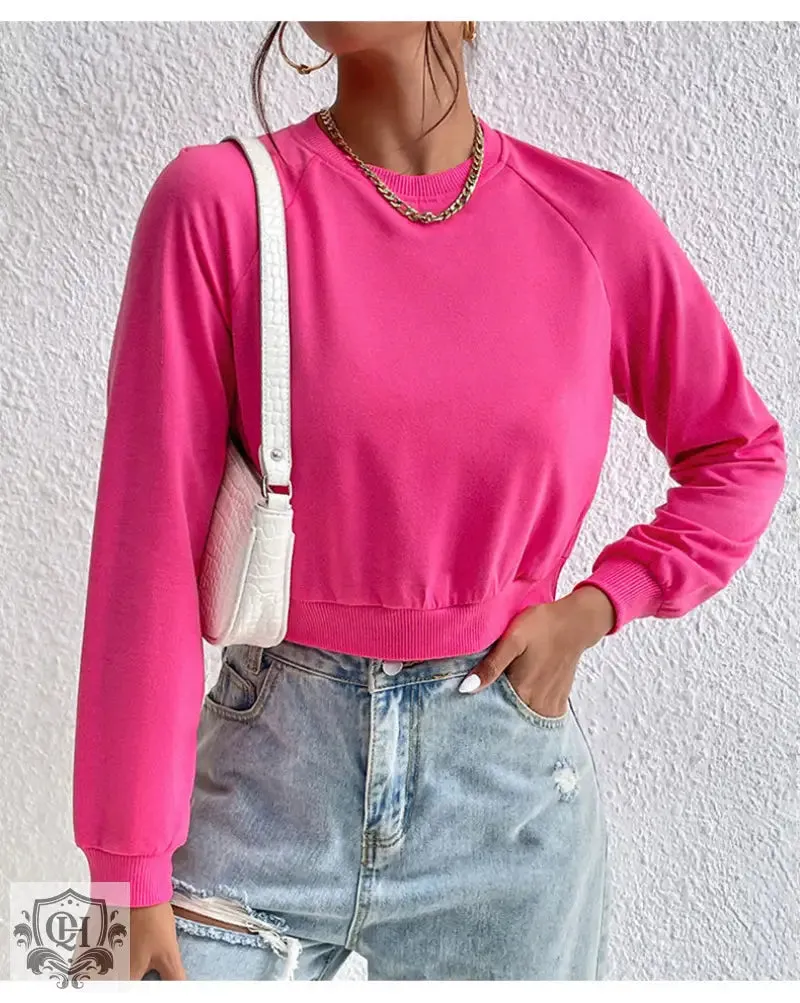 Solid Colour Round Neck Sweater