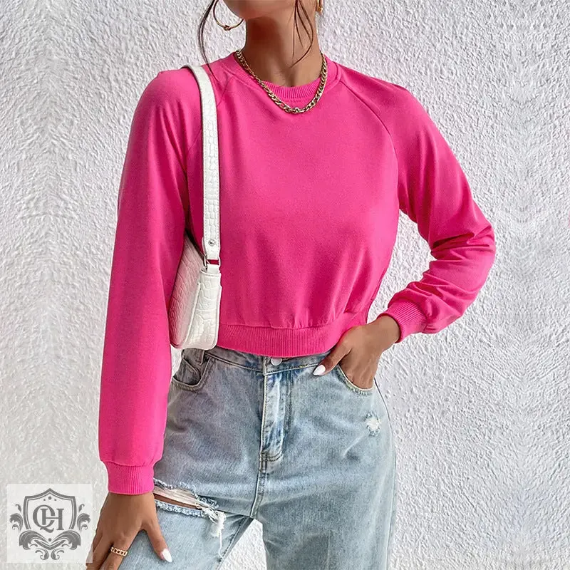 Solid Colour Round Neck Sweater