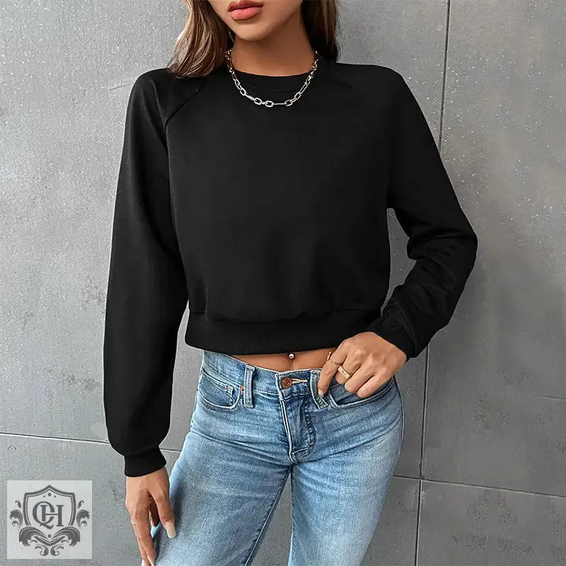 Solid Colour Round Neck Sweater