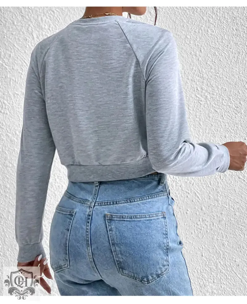 Solid Colour Round Neck Sweater