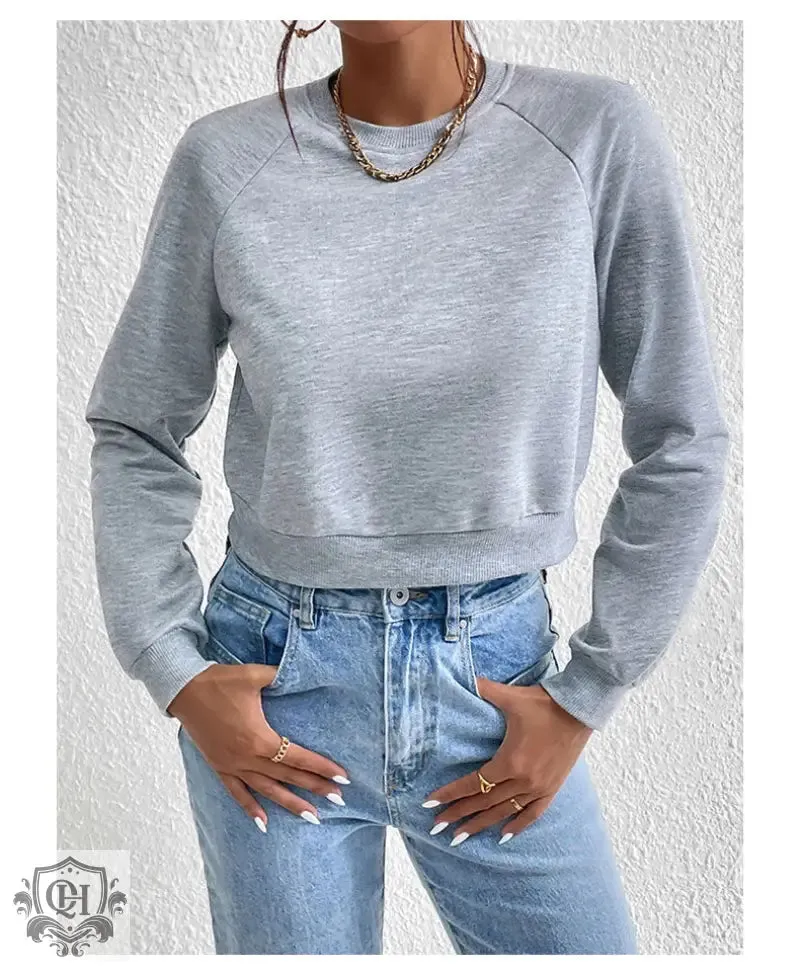Solid Colour Round Neck Sweater