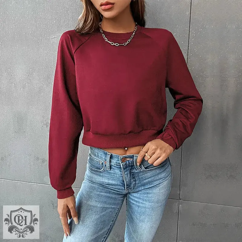 Solid Colour Round Neck Sweater