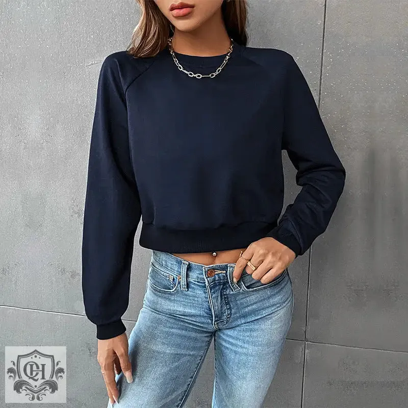 Solid Colour Round Neck Sweater