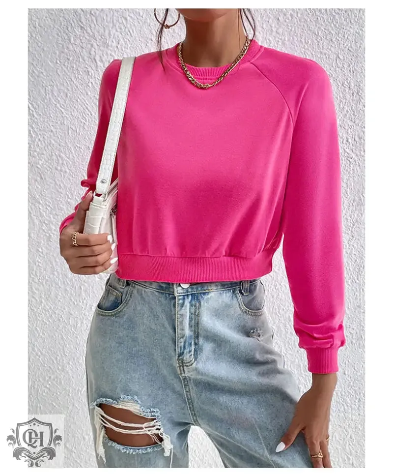 Solid Colour Round Neck Sweater