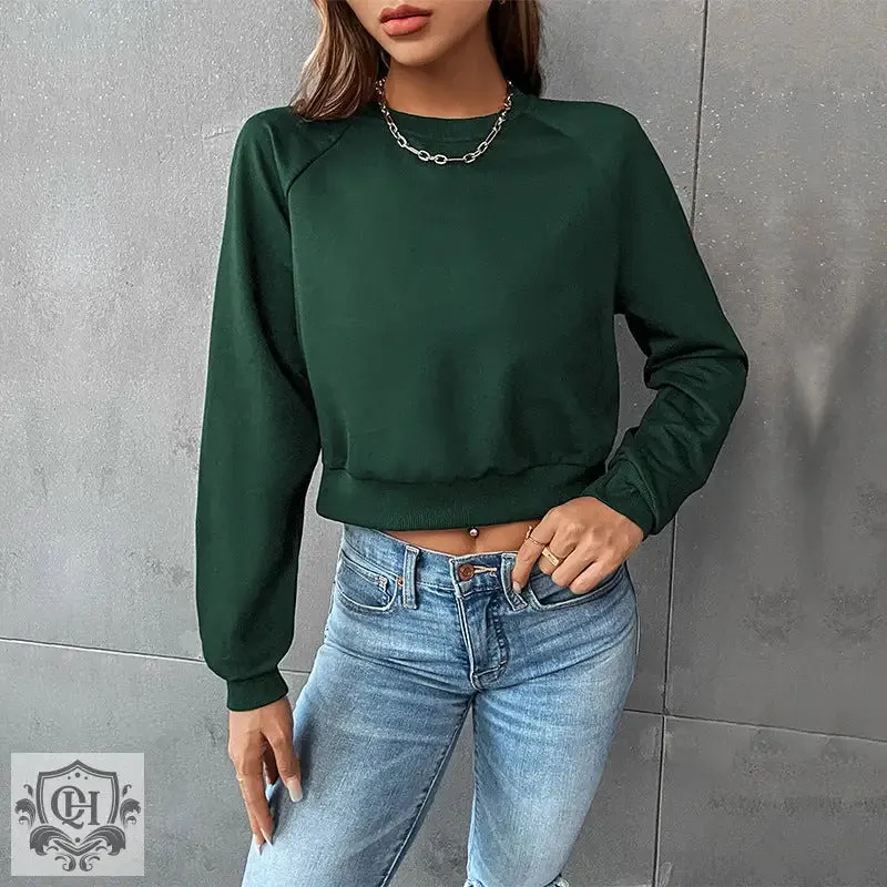 Solid Colour Round Neck Sweater