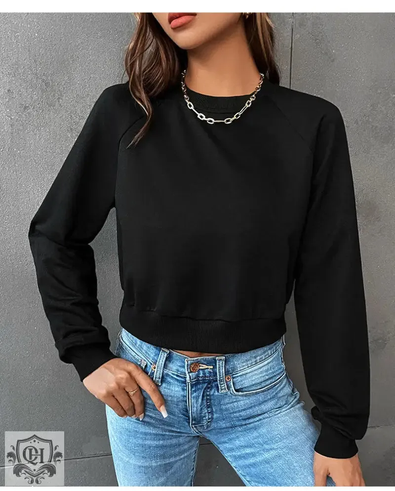 Solid Colour Round Neck Sweater