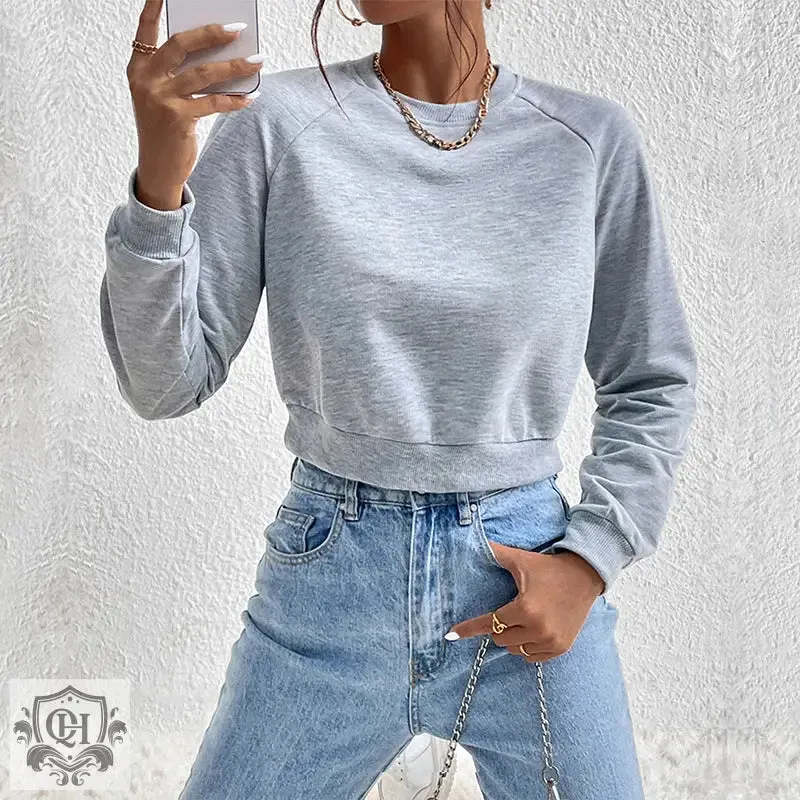 Solid Colour Round Neck Sweater