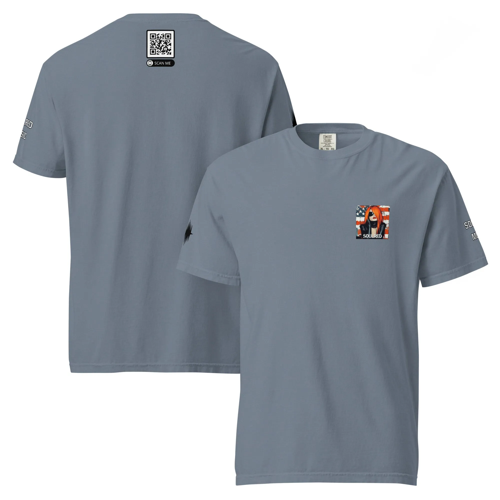 SOULRED music scan me, Unisex garment-dyed heavyweight t-shirt