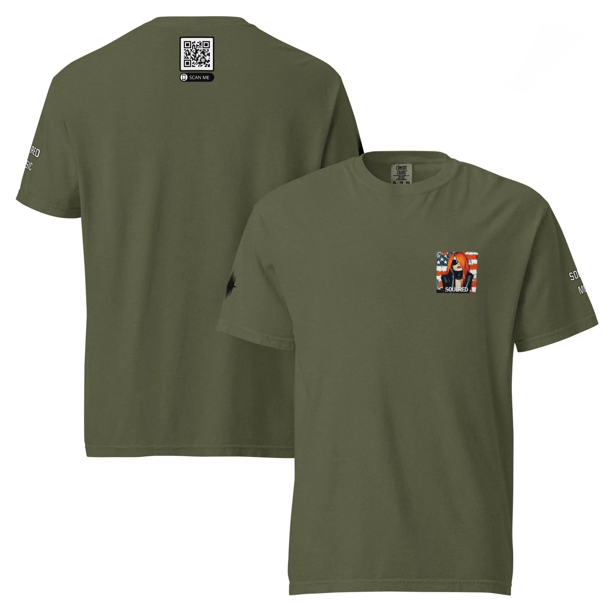 SOULRED music scan me, Unisex garment-dyed heavyweight t-shirt