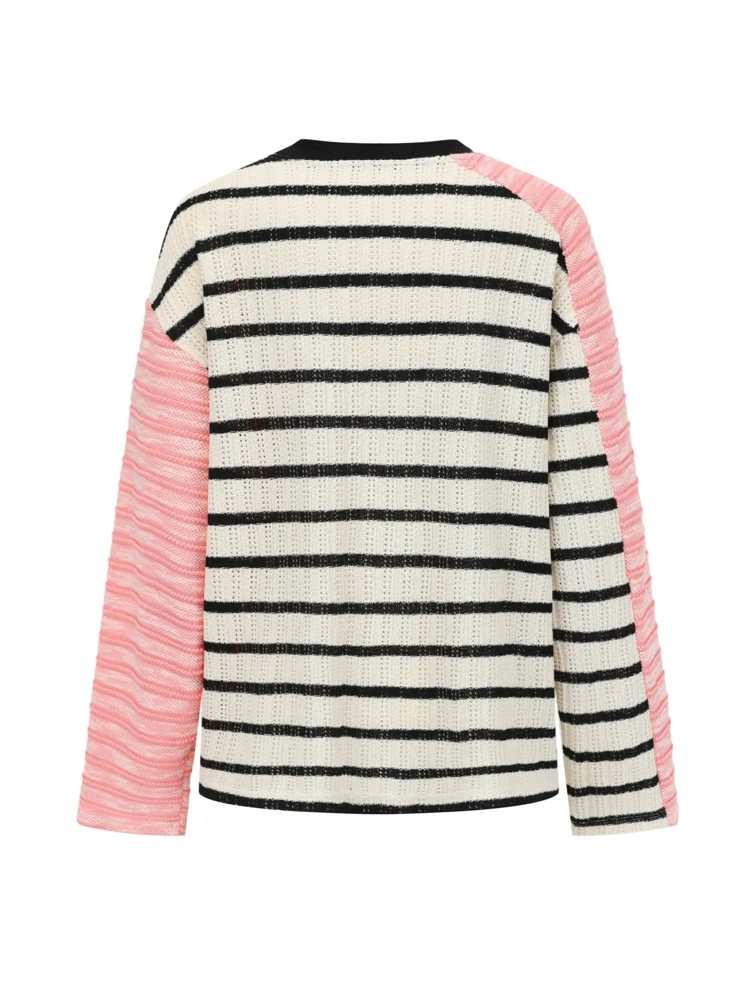 Stripe Asymmetrical Knitwear in Pink