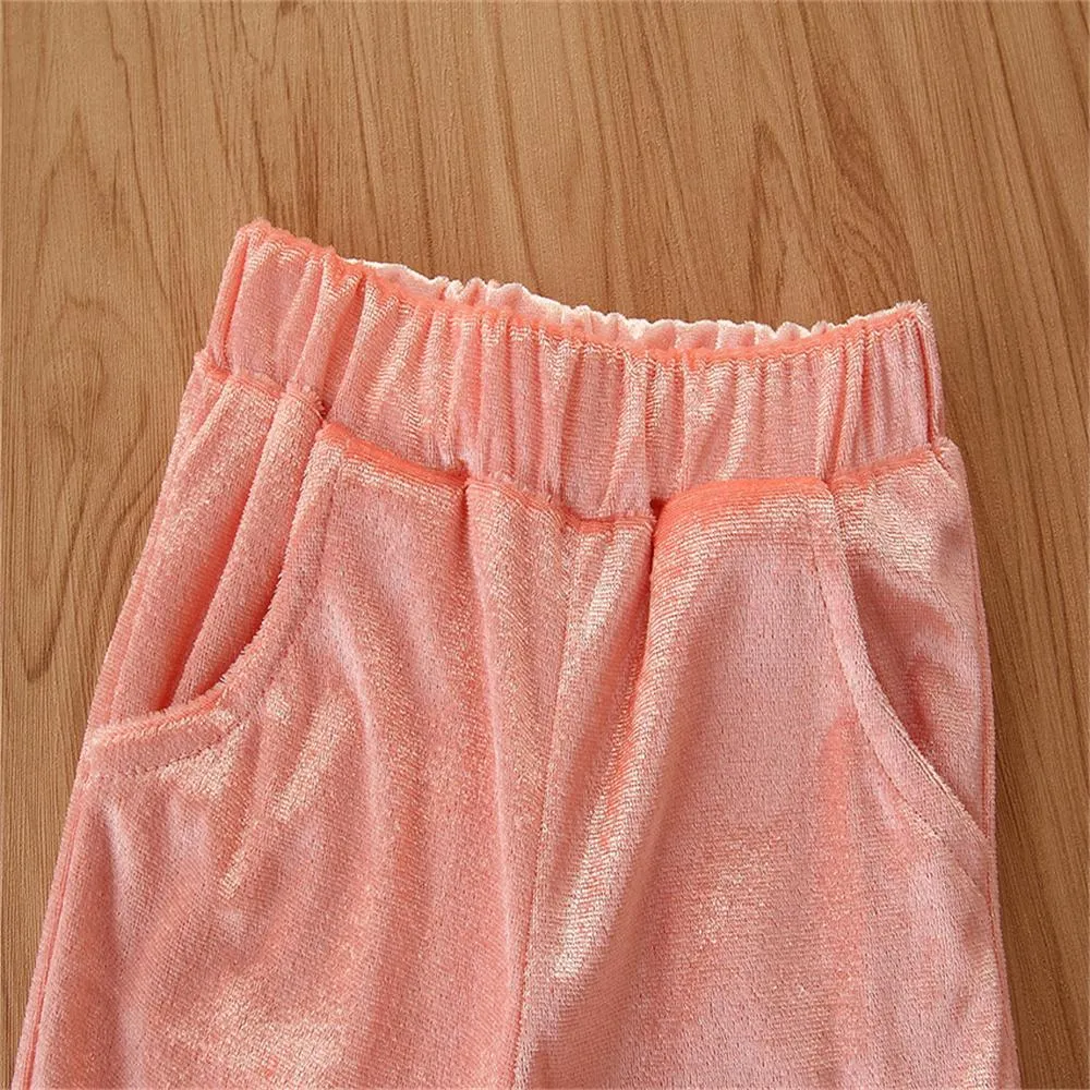 Toddler Girls Long Sleeve Solid Top & Pants & Headband Girl Wholesale