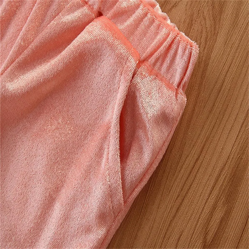 Toddler Girls Long Sleeve Solid Top & Pants & Headband Girl Wholesale