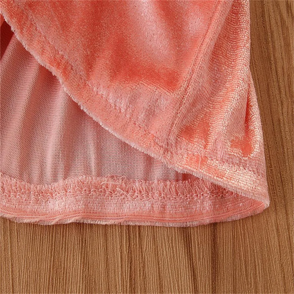 Toddler Girls Long Sleeve Solid Top & Pants & Headband Girl Wholesale