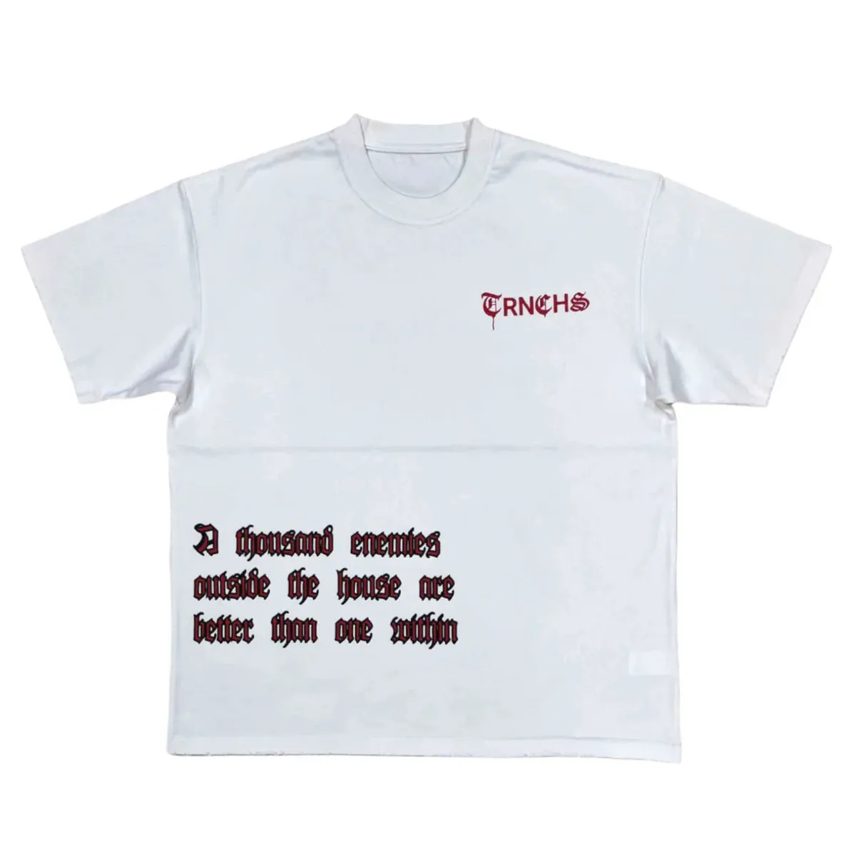 TRNCHS "KNOW YOUR ENEMIES" WHITE TEE