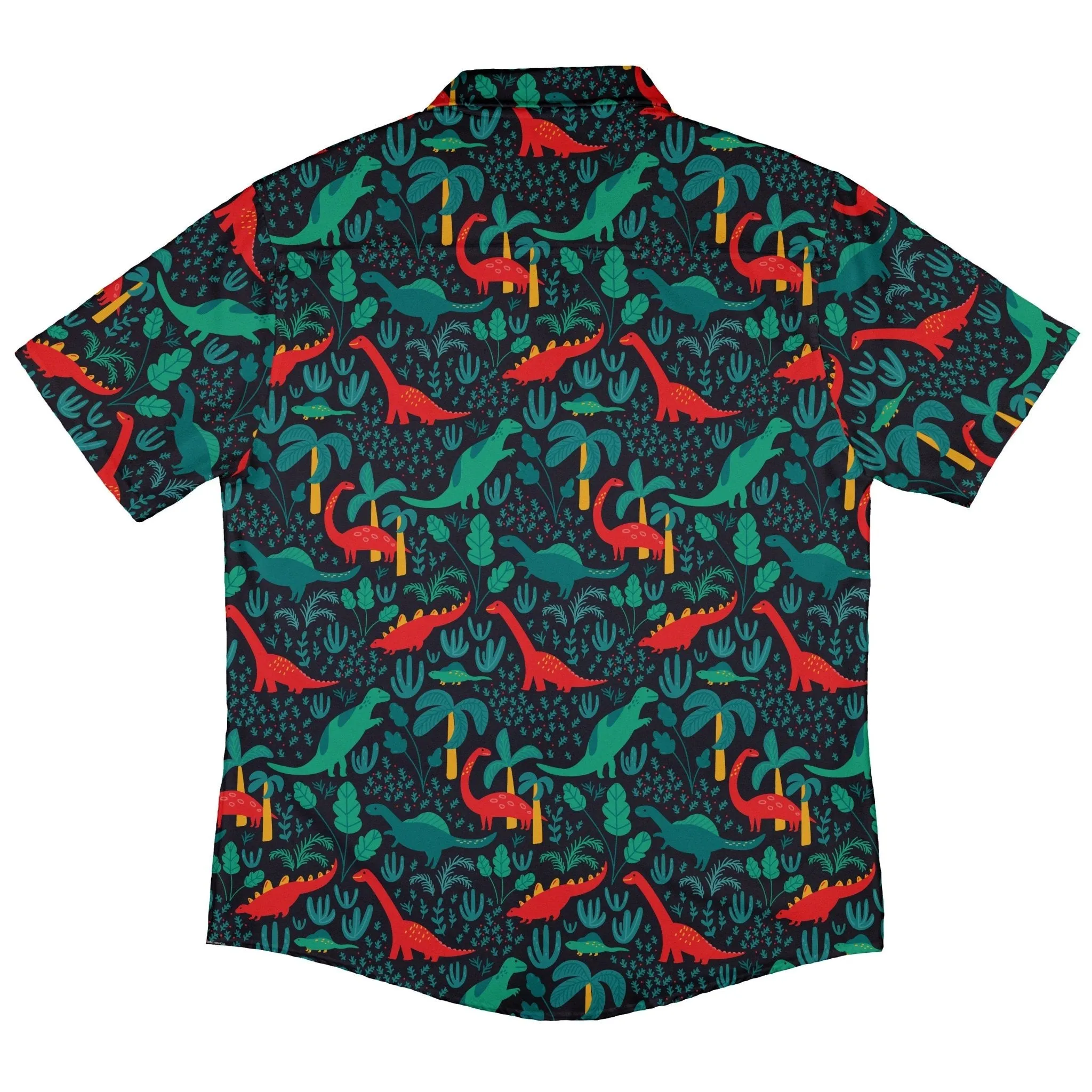 Tropical Dinosaur Green Aloha Button Up Shirt