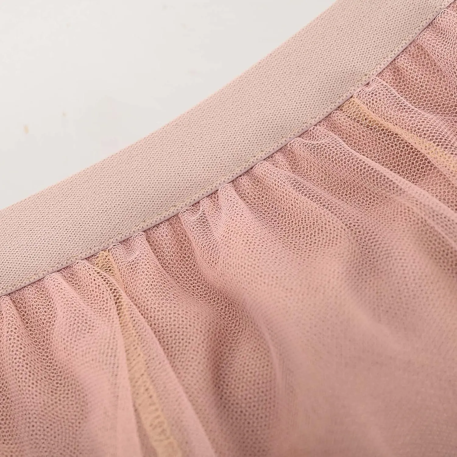 Women Flowy Tulle Swing Skirt, Elastic High Waist Tummy Control Casual A-Line Skirts Streetwear Trendy Midi Clothes