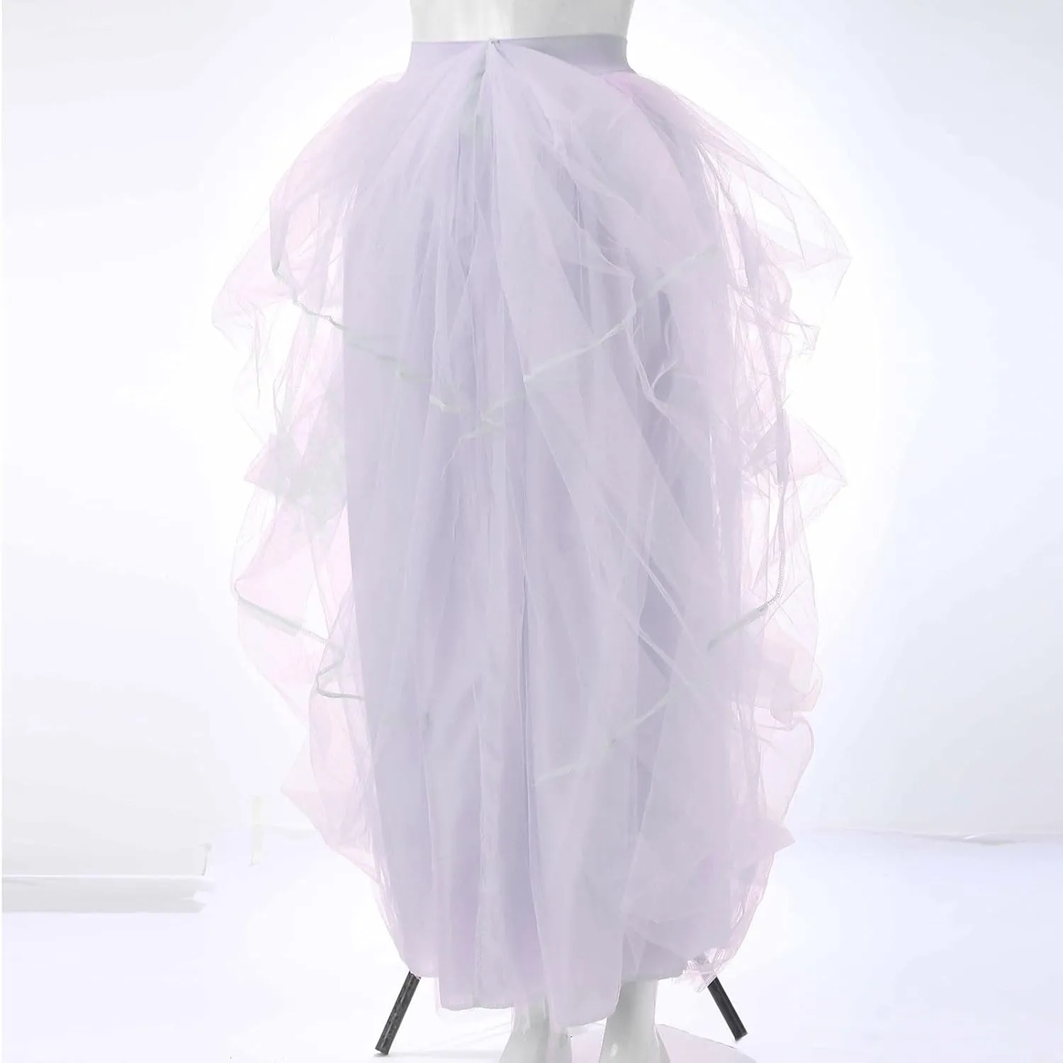 Womens Carnival Party Tutu Skirts Fashion Sexy Elastic Mesh Shampan Skirt Casual Business High Waist Knee Length Skirt