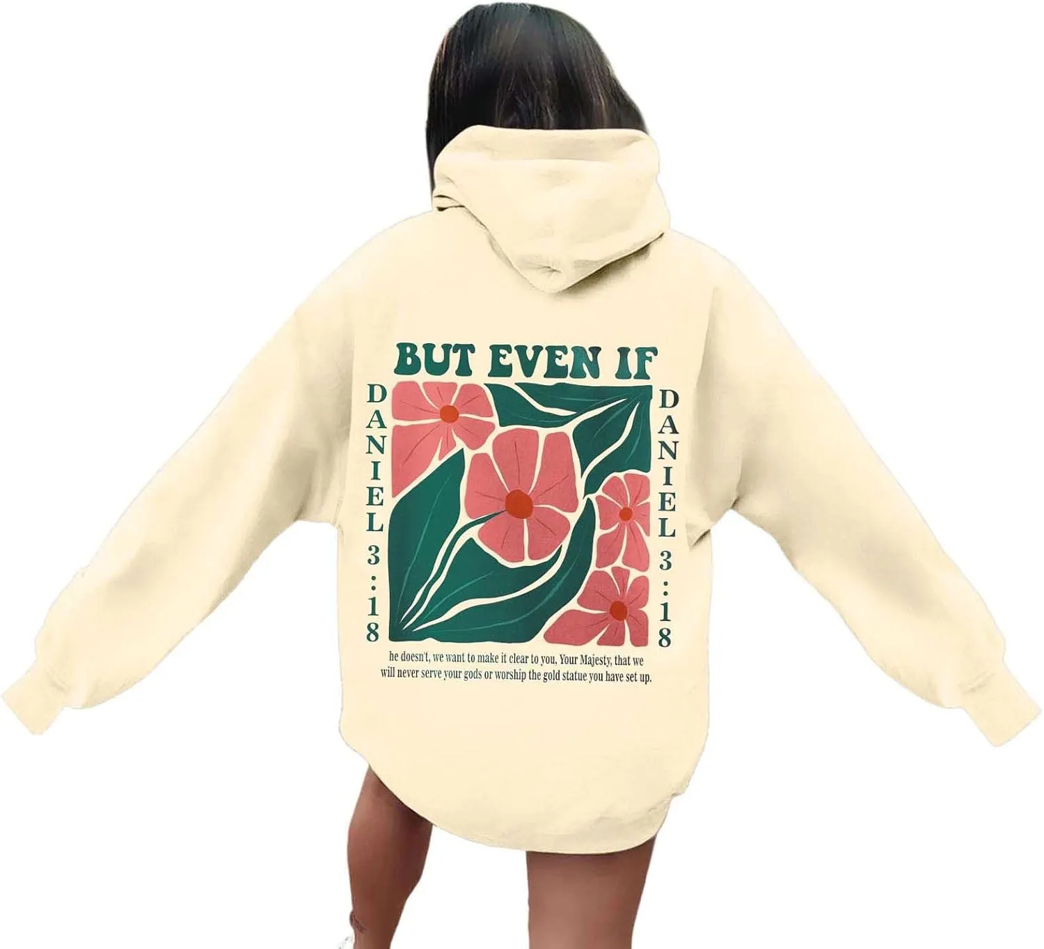 Women's Floral Print Hoodie Oversized Fashion Hooded Sweatshirts Long Sleeve Y2K Hoodies Pullovers with Pockets