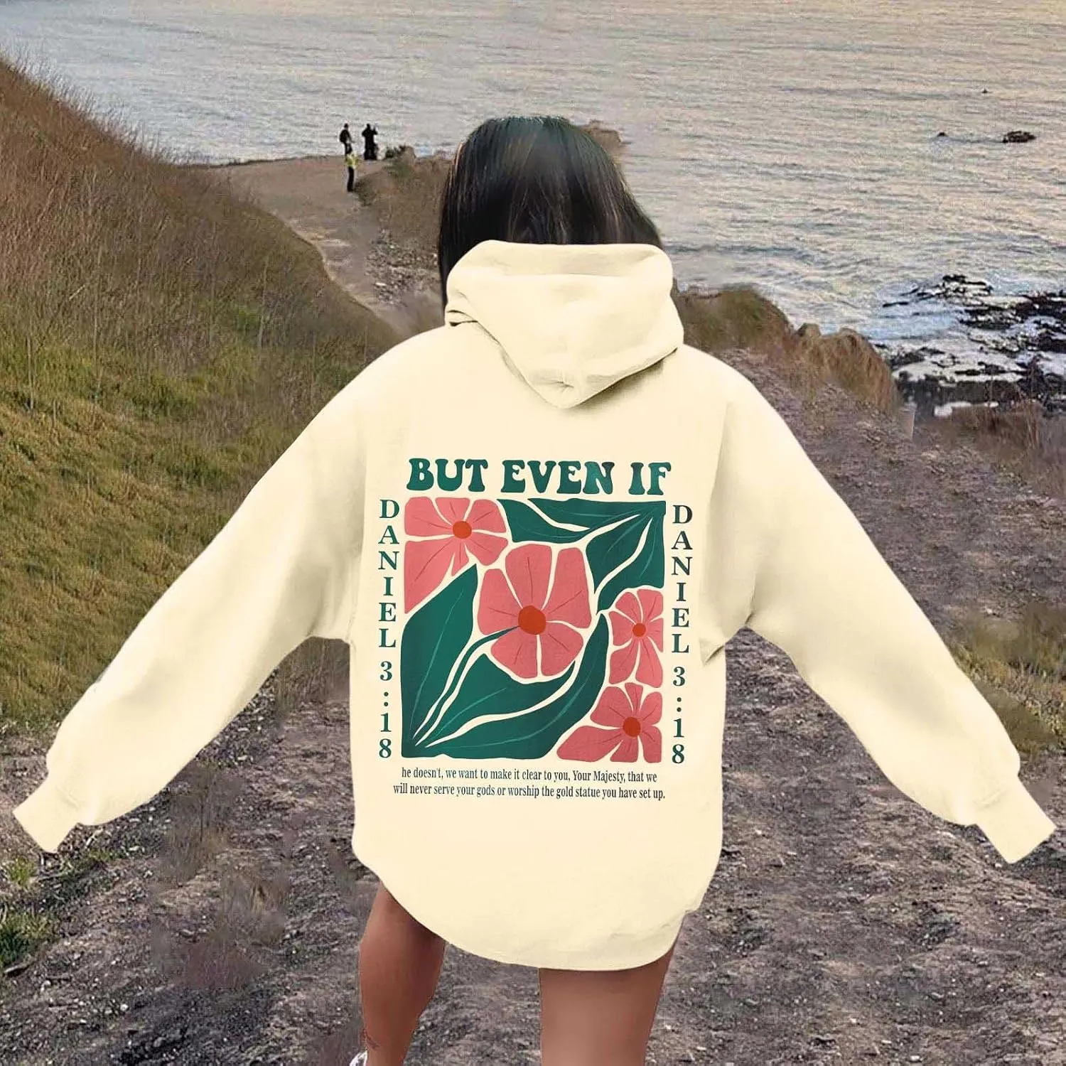 Women's Floral Print Hoodie Oversized Fashion Hooded Sweatshirts Long Sleeve Y2K Hoodies Pullovers with Pockets