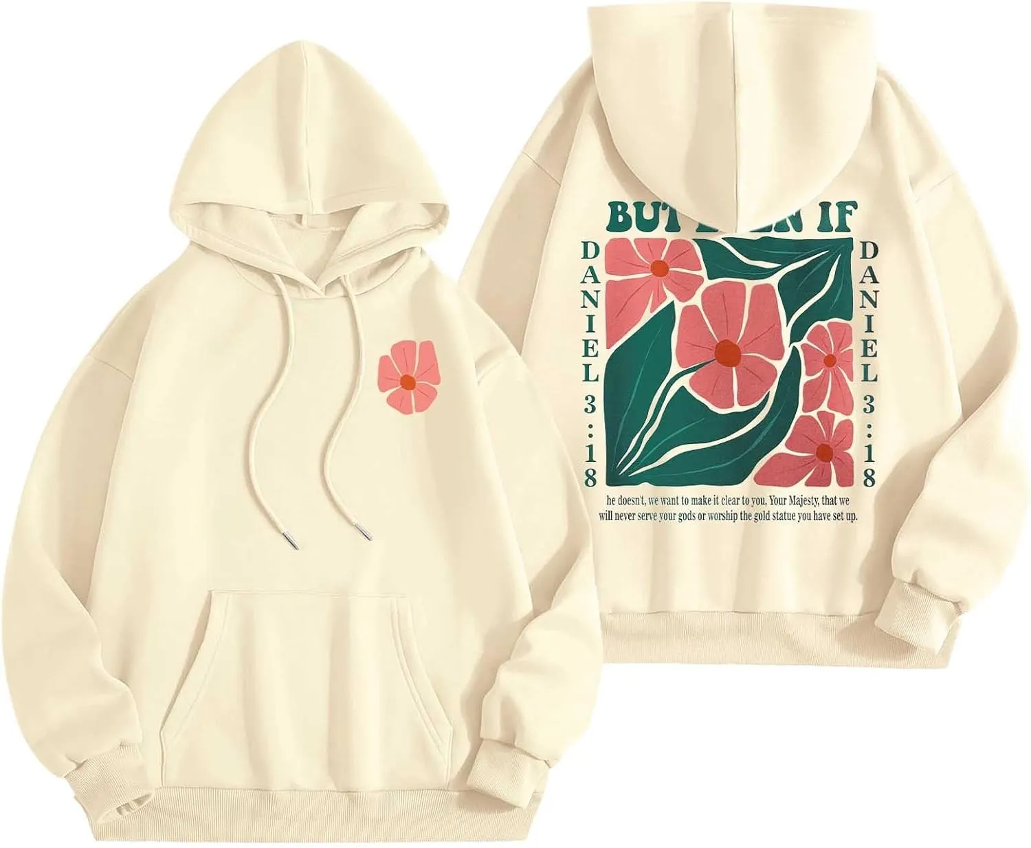 Women's Floral Print Hoodie Oversized Fashion Hooded Sweatshirts Long Sleeve Y2K Hoodies Pullovers with Pockets