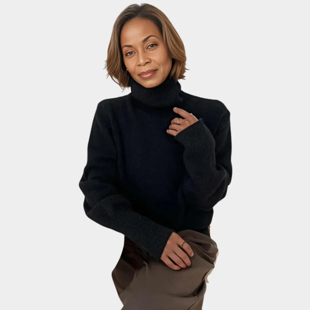 Women's Loose Cashmere Sweater  High Neck, Long Sleeves, Winter Knitwear