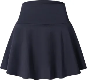 Womens Skirt for Summer Running Sports High Elastic Waist Tennis Mini Skirts with Liner Ruffle Hem Athletic Shorts